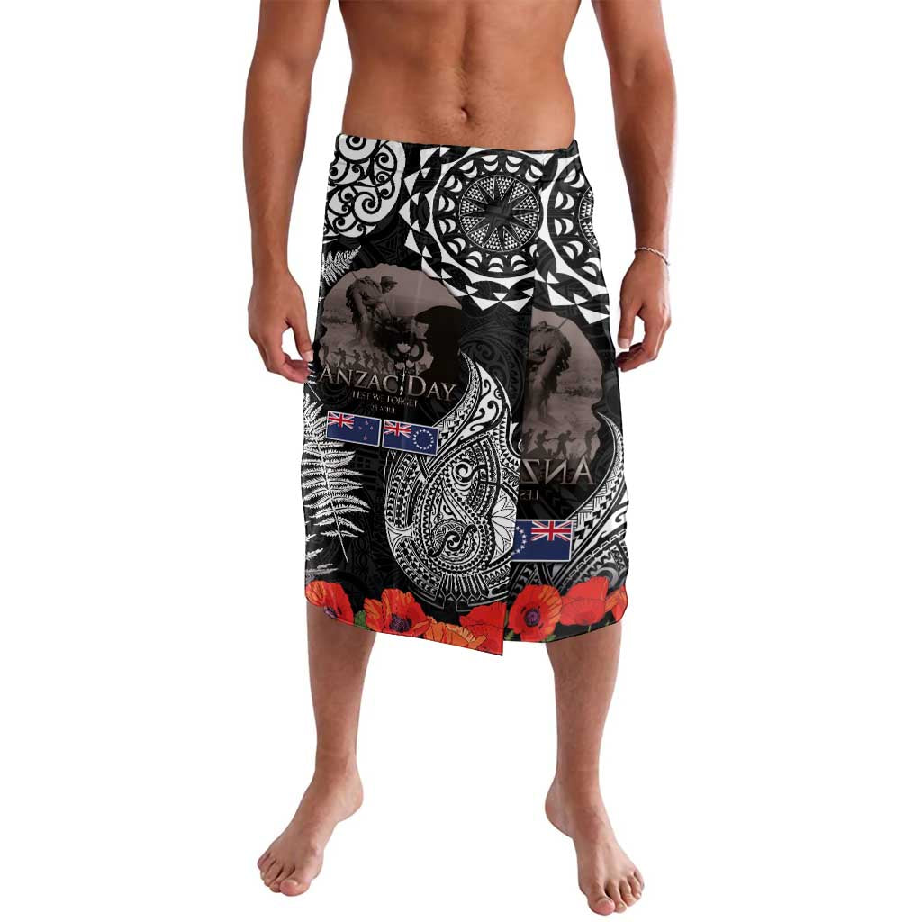 New Zealand and Cook Islands ANZAC Day Lavalava Gallipoli Lest We Forget Tatau Art Tribal and Maori Tattoo with Fern LT03 Black - Polynesian Pride