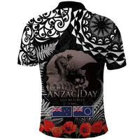 New Zealand and Cook Islands ANZAC Day Polo Shirt Gallipoli Lest We Forget Tatau Art Tribal and Maori Tattoo with Fern LT03 - Polynesian Pride