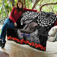 New Zealand and Cook Islands ANZAC Day Quilt Gallipoli Lest We Forget Tatau Art Tribal and Maori Tattoo with Fern LT03 - Polynesian Pride
