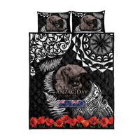 New Zealand and Cook Islands ANZAC Day Quilt Bed Set Gallipoli Lest We Forget Tatau Art Tribal and Maori Tattoo with Fern LT03 - Polynesian Pride