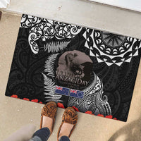 New Zealand and Cook Islands ANZAC Day Rubber Doormat Gallipoli Lest We Forget Tatau Art Tribal and Maori Tattoo with Fern LT03 - Polynesian Pride
