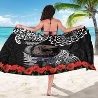 New Zealand and Cook Islands ANZAC Day Sarong Gallipoli Lest We Forget Tatau Art Tribal and Maori Tattoo with Fern LT03 - Polynesian Pride