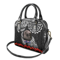 New Zealand and Cook Islands ANZAC Day Shoulder Handbag Gallipoli Lest We Forget Tatau Art Tribal and Maori Tattoo with Fern LT03 - Polynesian Pride