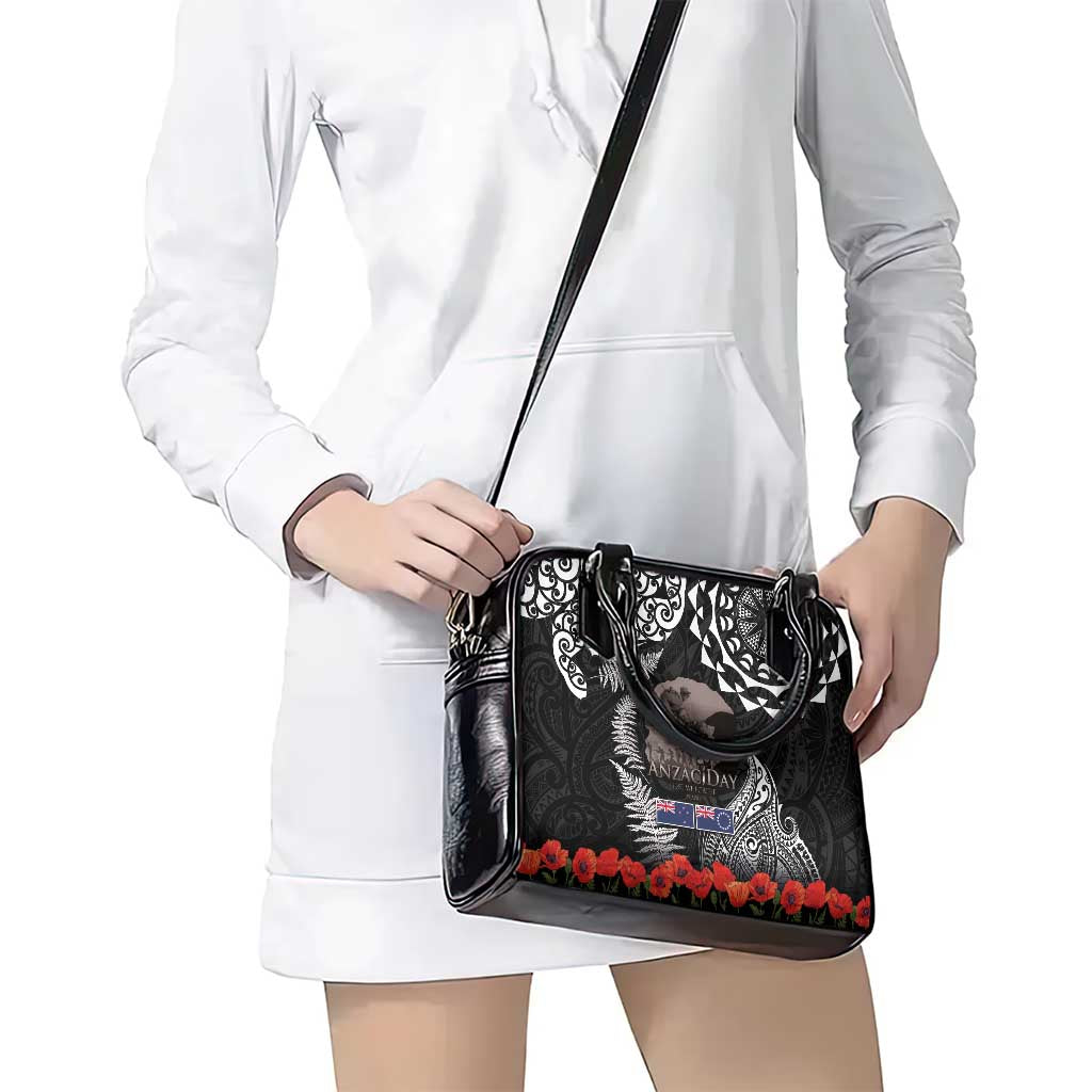 New Zealand and Cook Islands ANZAC Day Shoulder Handbag Gallipoli Lest We Forget Tatau Art Tribal and Maori Tattoo with Fern LT03 - Polynesian Pride