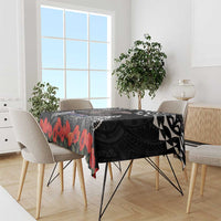 New Zealand and Cook Islands ANZAC Day Tablecloth Gallipoli Lest We Forget Tatau Art Tribal and Maori Tattoo with Fern LT03 - Polynesian Pride