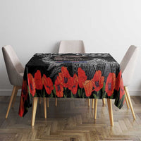 New Zealand and Cook Islands ANZAC Day Tablecloth Gallipoli Lest We Forget Tatau Art Tribal and Maori Tattoo with Fern LT03 - Polynesian Pride