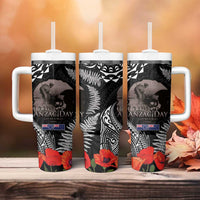 New Zealand and Cook Islands ANZAC Day Tumbler With Handle Gallipoli Lest We Forget Tatau Art Tribal and Maori Tattoo with Fern LT03 - Polynesian Pride