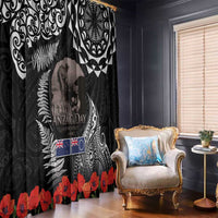 New Zealand and Cook Islands ANZAC Day Window Curtain Gallipoli Lest We Forget Tatau Art Tribal and Maori Tattoo with Fern LT03 - Polynesian Pride