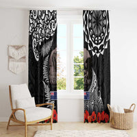 New Zealand and Cook Islands ANZAC Day Window Curtain Gallipoli Lest We Forget Tatau Art Tribal and Maori Tattoo with Fern LT03 - Polynesian Pride