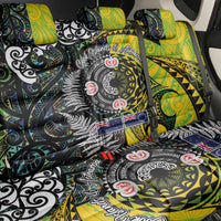 New Zealand and Cook Islands Together Back Car Seat Cover Tatau Art Tribal Pattern-Maori Tattoo with Fern and Paua Shell LT03 - Polynesian Pride
