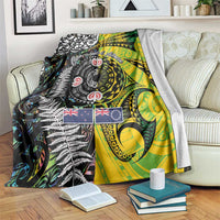 New Zealand and Cook Islands Together Blanket Tatau Art Tribal Pattern-Maori Tattoo with Fern and Paua Shell LT03 Art - Polynesian Pride