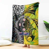 New Zealand and Cook Islands Together Blanket Tatau Art Tribal Pattern-Maori Tattoo with Fern and Paua Shell LT03 - Polynesian Pride