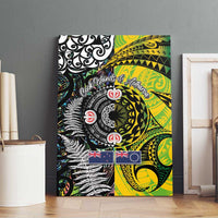 New Zealand and Cook Islands Together Canvas Wall Art Tatau Art Tribal Pattern-Maori Tattoo with Fern and Paua Shell LT03 - Polynesian Pride