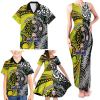 New Zealand and Cook Islands Together Family Matching Tank Maxi Dress and Hawaiian Shirt Tatau Art Tribal Pattern-Maori Tattoo with Fern and Paua Shell LT03 - Polynesian Pride