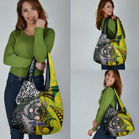 New Zealand and Cook Islands Together Grocery Bag Tatau Art Tribal Pattern-Maori Tattoo with Fern and Paua Shell LT03 - Polynesian Pride