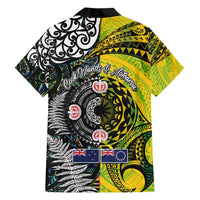 New Zealand and Cook Islands Together Hawaiian Shirt Tatau Art Tribal Pattern-Maori Tattoo with Fern and Paua Shell LT03 - Polynesian Pride