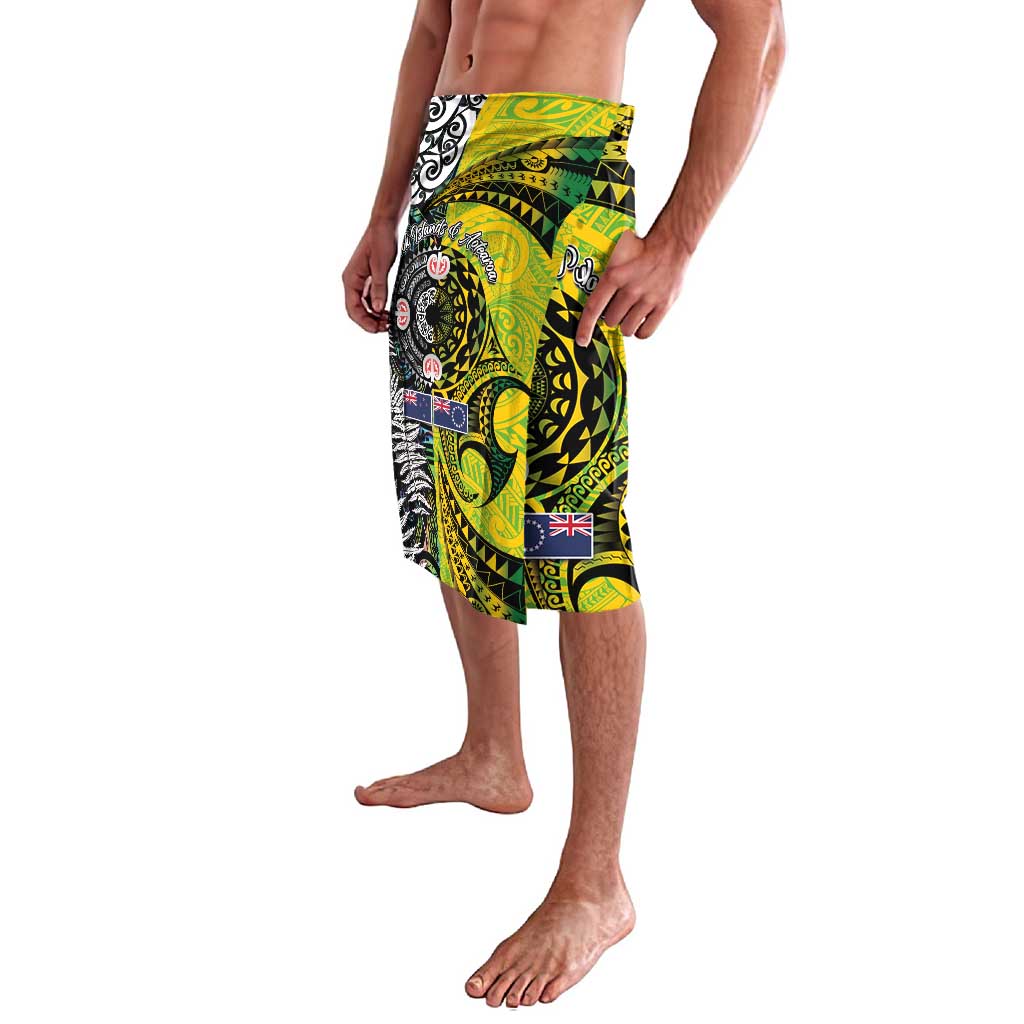 New Zealand and Cook Islands Together Lavalava Tatau Art Tribal Pattern-Maori Tattoo with Fern and Paua Shell LT03 - Polynesian Pride