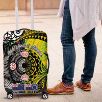 New Zealand and Cook Islands Together Luggage Cover Tatau Art Tribal Pattern-Maori Tattoo with Fern and Paua Shell LT03 Art - Polynesian Pride