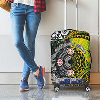 New Zealand and Cook Islands Together Luggage Cover Tatau Art Tribal Pattern-Maori Tattoo with Fern and Paua Shell LT03 - Polynesian Pride
