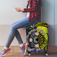 New Zealand and Cook Islands Together Luggage Cover Tatau Art Tribal Pattern-Maori Tattoo with Fern and Paua Shell LT03 - Polynesian Pride