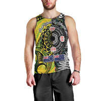 New Zealand and Cook Islands Together Men Tank Top Tatau Art Tribal Pattern-Maori Tattoo with Fern and Paua Shell LT03 - Polynesian Pride