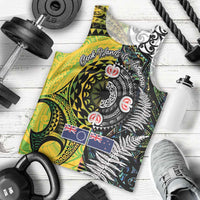 New Zealand and Cook Islands Together Men Tank Top Tatau Art Tribal Pattern-Maori Tattoo with Fern and Paua Shell LT03 - Polynesian Pride