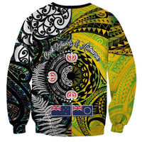 New Zealand and Cook Islands Together Sweatshirt Tatau Art Tribal Pattern-Maori Tattoo with Fern and Paua Shell LT03 - Polynesian Pride