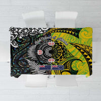 New Zealand and Cook Islands Together Tablecloth Tatau Art Tribal Pattern-Maori Tattoo with Fern and Paua Shell LT03 Art - Polynesian Pride