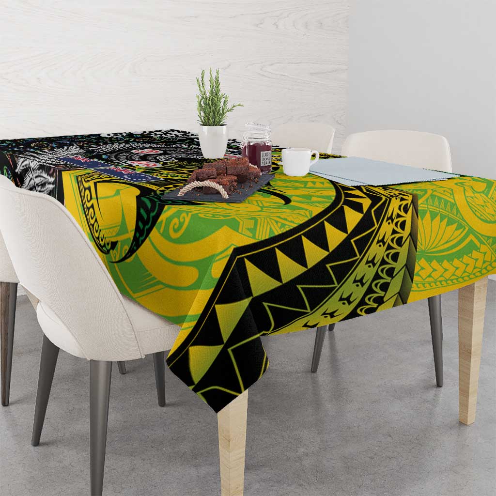 New Zealand and Cook Islands Together Tablecloth Tatau Art Tribal Pattern-Maori Tattoo with Fern and Paua Shell LT03 - Polynesian Pride
