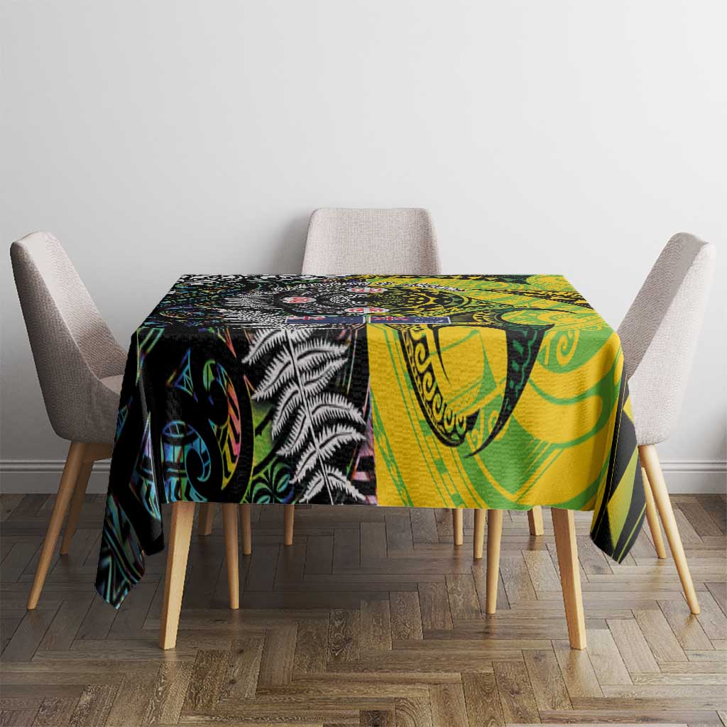 New Zealand and Cook Islands Together Tablecloth Tatau Art Tribal Pattern-Maori Tattoo with Fern and Paua Shell LT03 - Polynesian Pride