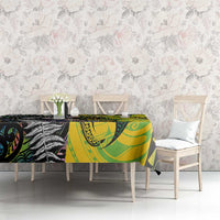 New Zealand and Cook Islands Together Tablecloth Tatau Art Tribal Pattern-Maori Tattoo with Fern and Paua Shell LT03 - Polynesian Pride