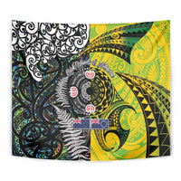 New Zealand and Cook Islands Together Tapestry Tatau Art Tribal Pattern-Maori Tattoo with Fern and Paua Shell LT03 - Polynesian Pride