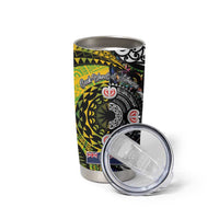 New Zealand and Cook Islands Together Tumbler Cup Tatau Art Tribal Pattern-Maori Tattoo with Fern and Paua Shell LT03 - Polynesian Pride