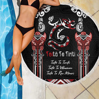 Aotearoa Toitu Te Tiriti-Maori Taniwha Beach Blanket Toitu Te Whenua Toitu Te Reo Maori LT03 - Polynesian Pride
