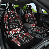 Aotearoa Toitu Te Tiriti-Maori Taniwha Car Seat Cover Toitu Te Whenua Toitu Te Reo Maori LT03 One Size Black - Polynesian Pride