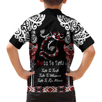 Aotearoa Toitu Te Tiriti-Maori Taniwha Family Matching Long Sleeve Bodycon Dress and Hawaiian Shirt Toitu Te Whenua Toitu Te Reo Maori LT03 - Polynesian Pride