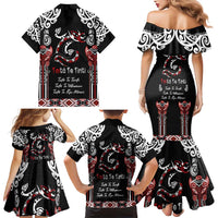 Aotearoa Toitu Te Tiriti-Maori Taniwha Family Matching Mermaid Dress and Hawaiian Shirt Toitu Te Whenua Toitu Te Reo Maori LT03 - Polynesian Pride