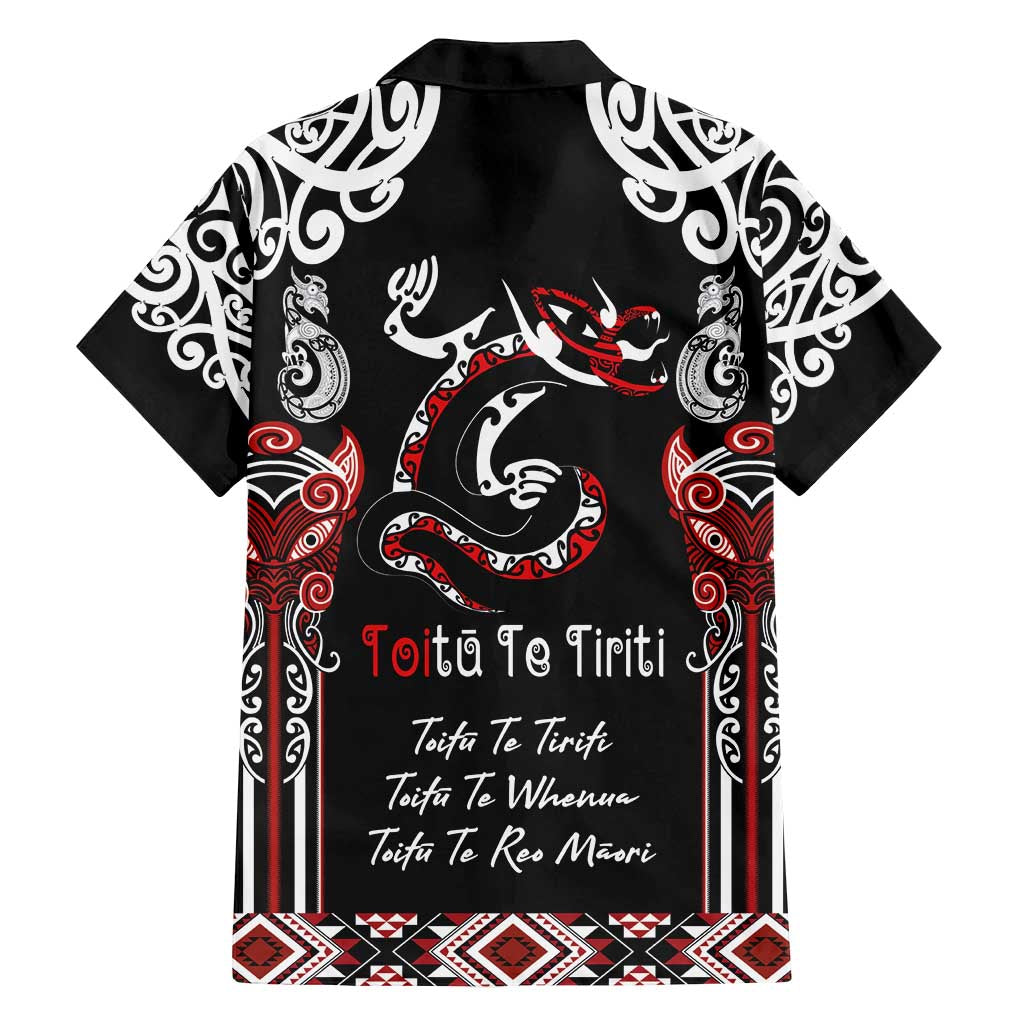 Aotearoa Toitu Te Tiriti-Maori Taniwha Family Matching Puletasi and Hawaiian Shirt Toitu Te Whenua Toitu Te Reo Maori LT03 - Polynesian Pride