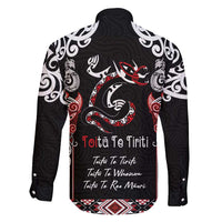 Aotearoa Toitu Te Tiriti-Maori Taniwha Family Matching Short Sleeve Bodycon Dress and Hawaiian Shirt Toitu Te Whenua Toitu Te Reo Maori LT03 - Polynesian Pride