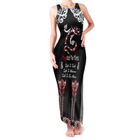 Aotearoa Toitu Te Tiriti-Maori Taniwha Family Matching Tank Maxi Dress and Hawaiian Shirt Toitu Te Whenua Toitu Te Reo Maori LT03 Mom's Dress Black - Polynesian Pride