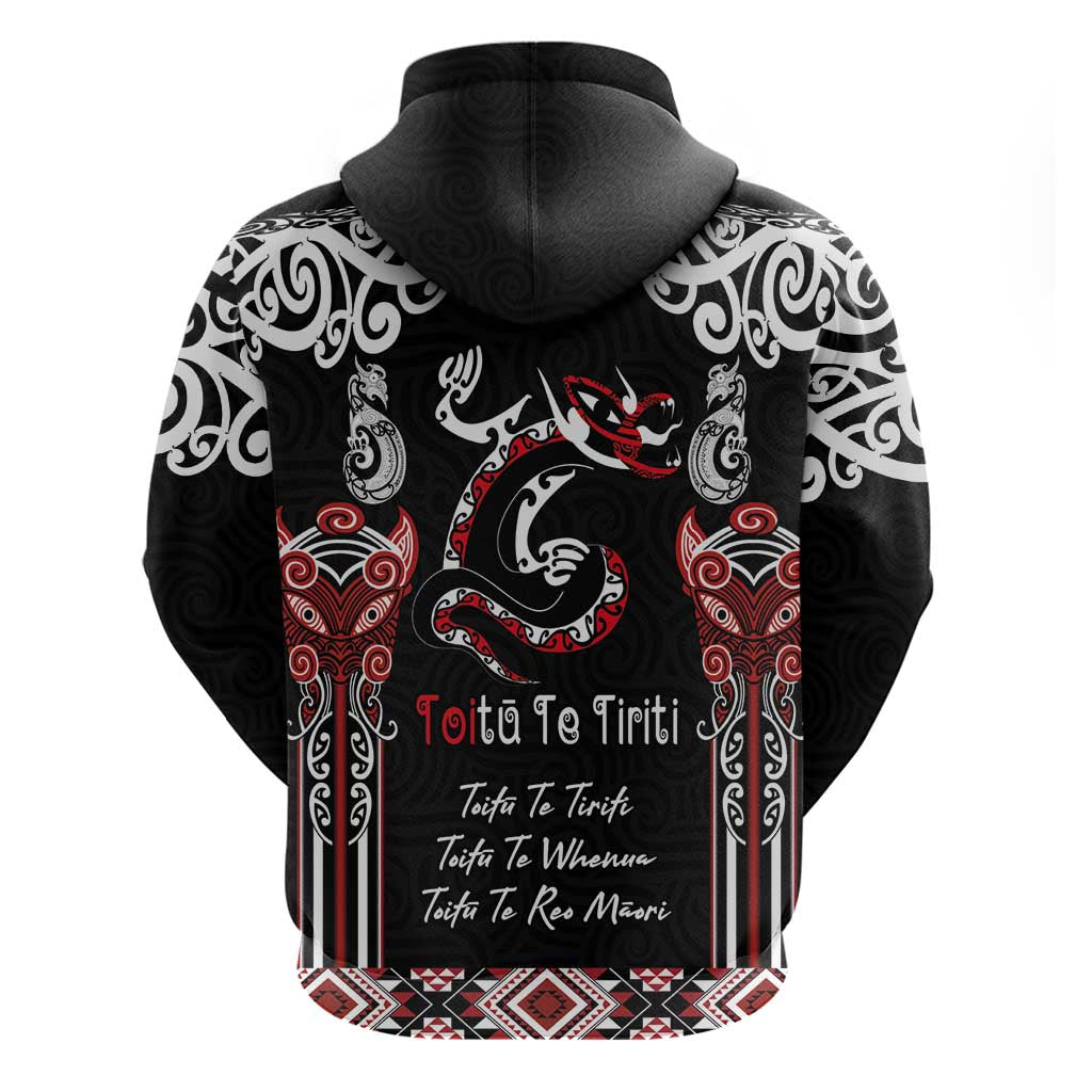 Aotearoa Toitu Te Tiriti-Maori Taniwha Hoodie Toitu Te Whenua Toitu Te Reo Maori LT03 - Polynesian Pride