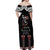 Aotearoa Toitu Te Tiriti-Maori Taniwha Off Shoulder Maxi Dress Toitu Te Whenua Toitu Te Reo Maori