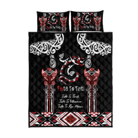 Aotearoa Toitu Te Tiriti-Maori Taniwha Quilt Bed Set Toitu Te Whenua Toitu Te Reo Maori LT03 - Polynesian Pride