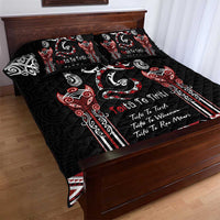 Aotearoa Toitu Te Tiriti-Maori Taniwha Quilt Bed Set Toitu Te Whenua Toitu Te Reo Maori LT03 - Polynesian Pride
