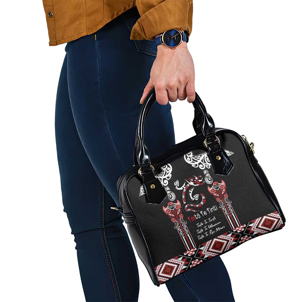 Aotearoa Toitu Te Tiriti-Maori Taniwha Shoulder Handbag Toitu Te Whenua Toitu Te Reo Maori LT03 - Polynesian Pride