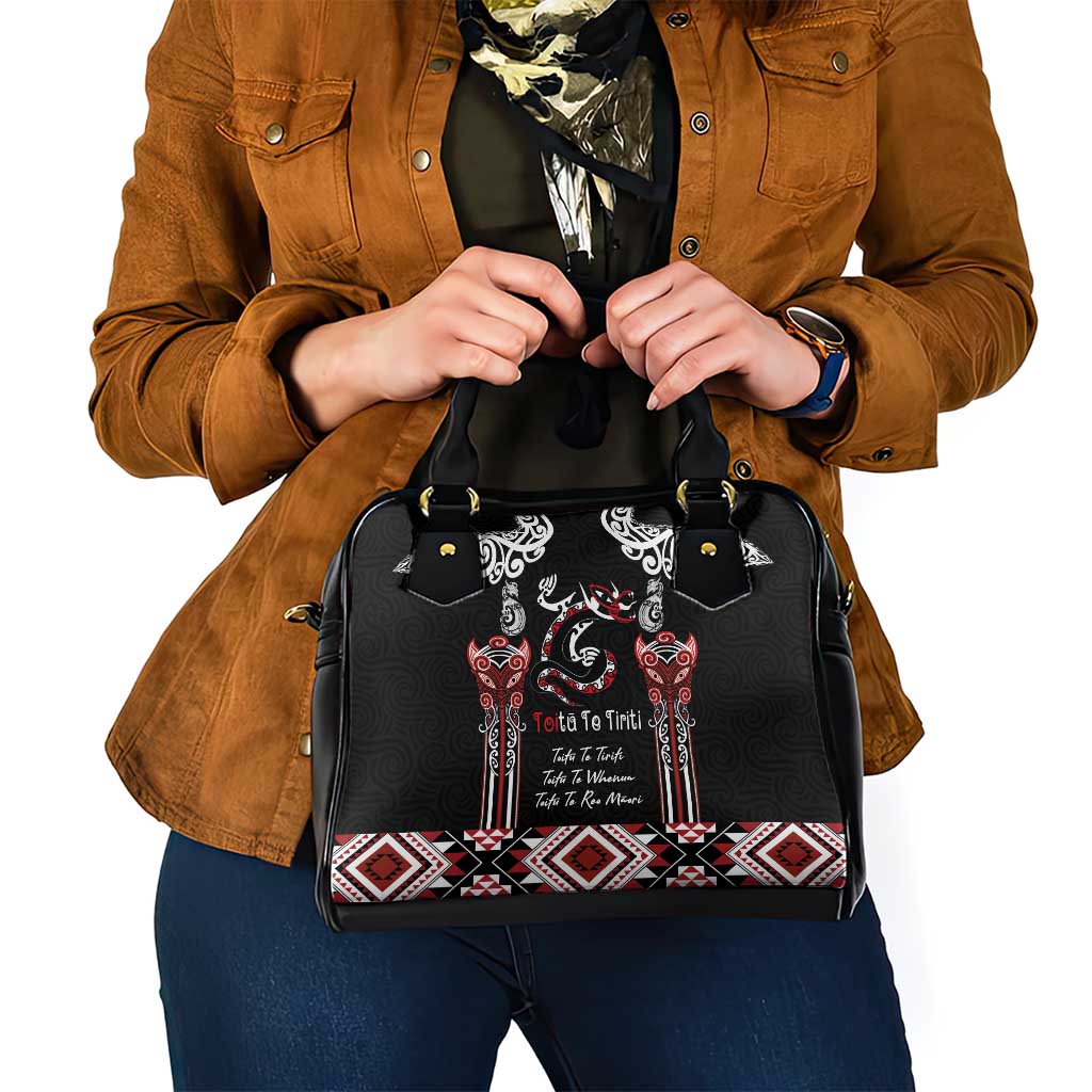 Aotearoa Toitu Te Tiriti-Maori Taniwha Shoulder Handbag Toitu Te Whenua Toitu Te Reo Maori LT03 - Polynesian Pride