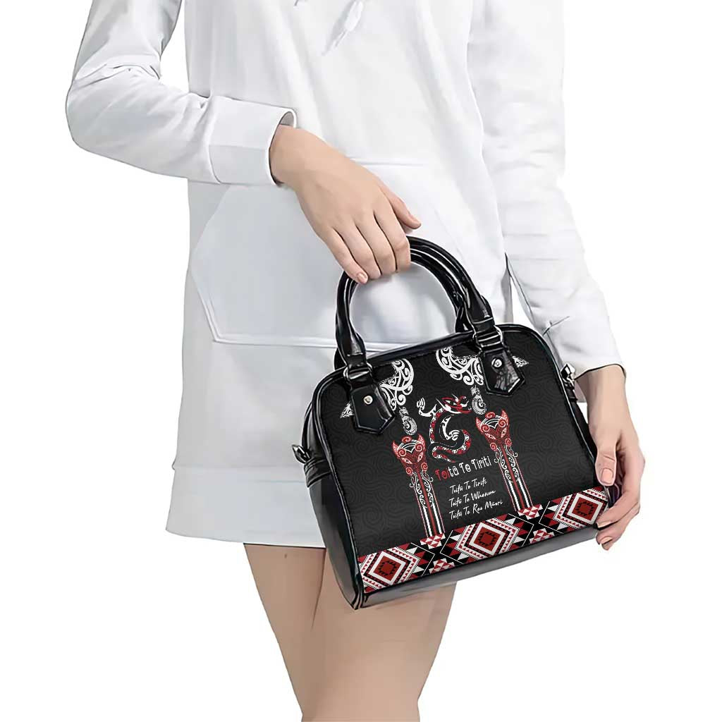 Aotearoa Toitu Te Tiriti-Maori Taniwha Shoulder Handbag Toitu Te Whenua Toitu Te Reo Maori LT03 - Polynesian Pride