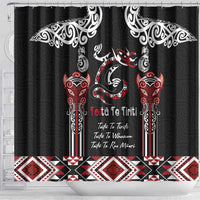 Aotearoa Toitu Te Tiriti-Maori Taniwha Shower Curtain Toitu Te Whenua Toitu Te Reo Maori LT03 - Polynesian Pride