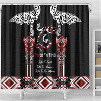 Aotearoa Toitu Te Tiriti-Maori Taniwha Shower Curtain Toitu Te Whenua Toitu Te Reo Maori LT03 - Polynesian Pride