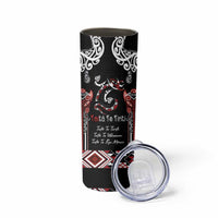 Aotearoa Toitu Te Tiriti-Maori Taniwha Skinny Tumbler Toitu Te Whenua Toitu Te Reo Maori LT03 - Polynesian Pride
